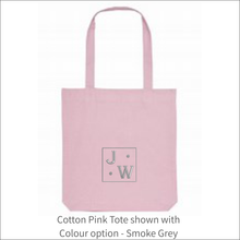 Load image into Gallery viewer, Organic Tote Bag &#39;Initials Plaque&#39;- Personalised Embroidered
