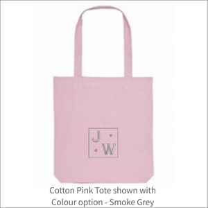 Organic Tote Bag 'Initials Plaque'- Personalised Embroidered