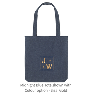 Organic Tote Bag 'Initials Plaque'- Personalised Embroidered