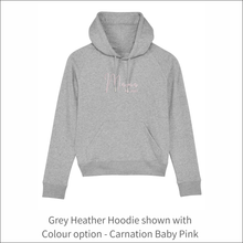 Load image into Gallery viewer, Women&#39;s Organic Hoodie &#39;Mama&#39; - Personalised Embroidered
