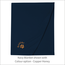 Load image into Gallery viewer, Jersey Blanket &#39;One Paw &amp; Name&#39; - Personalised Embroidered
