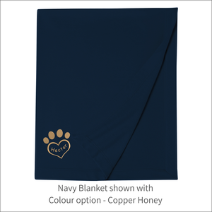 Jersey Blanket 'Paw Heart' - Personalised Embroidered