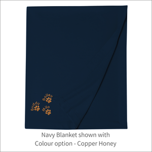 Jersey Blanket 'Three Paw & Name' - Personalised Embroidered