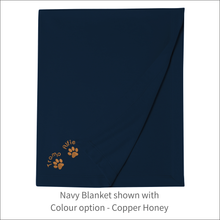 Load image into Gallery viewer, Jersey Blanket &#39;Two Paw &amp; Name&#39; - Personalised Embroidered
