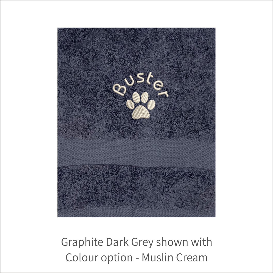 Soft and Fluffy 'Dog Paw and Name' Towel