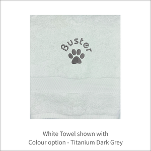 Soft and Fluffy 'Dog Paw and Name' Towel