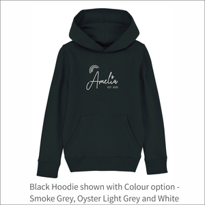 Kids Organic Hoodie 'Rainbow'- Personalised Embroidered