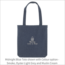 Load image into Gallery viewer, Organic Tote Bag &#39;Loves to Shop&#39; - Personalised Embroidered
