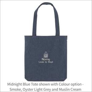 Organic Tote Bag 'Loves to Shop' - Personalised Embroidered