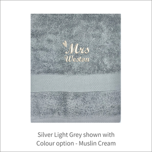 Soft and Fluffy 'Mr' 'Mrs' Name Design Towel