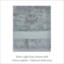 Load image into Gallery viewer, Soft and Fluffy &#39;Initials&#39; Dainty Leaf Design Towel
