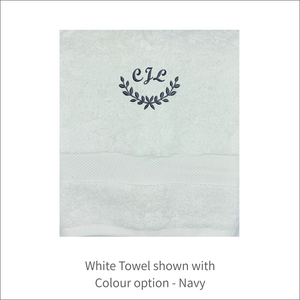 Soft and Fluffy 'Initials' Dainty Leaf Design Towel