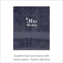 Load image into Gallery viewer, Soft and Fluffy &#39;Mr&#39; &#39;Mrs&#39; Name Design Towel
