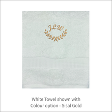 Load image into Gallery viewer, Soft and Fluffy &#39;Initials&#39; Dainty Leaf Design Towel
