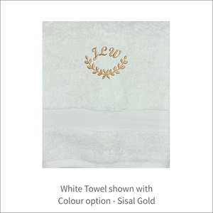 Soft and Fluffy 'Initials' Dainty Leaf Design Towel