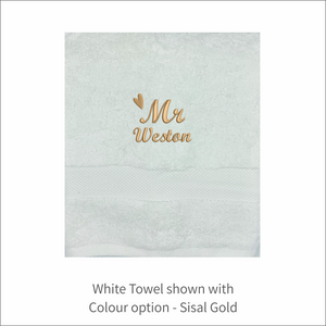 Soft and Fluffy 'Mr' 'Mrs' Name Design Towel