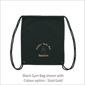 Organic Yoga Bag - 'Name' with Yoga Logo Namaste Personalised Embroidered