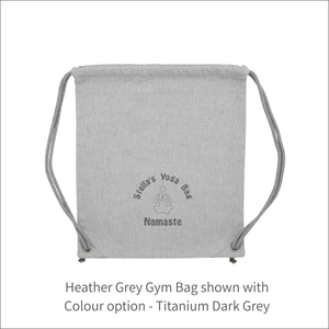 Organic Yoga Bag - 'Name' with Yoga Logo Namaste Personalised Embroidered