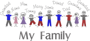 Jersey Blanket 'My Family' - Personalised Embroidered