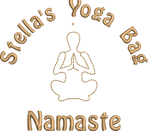 Organic Yoga Bag - 'Name' with Yoga Logo Namaste Personalised Embroidered