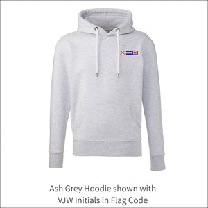 Unisex Organic Soft Luxuriously Thick Hoodie - 'Nautical Flags' Personalised Embroidered