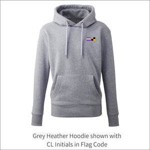 Unisex Organic Soft Luxuriously Thick Hoodie - 'Nautical Flags' Personalised Embroidered