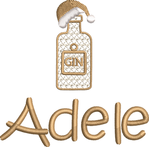 Christmas Stocking Ivory with Gold Tones - Personalised Embroidered