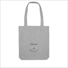 Load image into Gallery viewer, Organic Tote Bag &#39;Name&#39; and &#39;Bee&#39; - Personalised Embroidered
