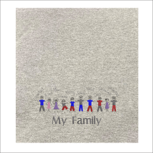 Load image into Gallery viewer, Jersey Blanket &#39;My Family&#39; - Personalised Embroidered
