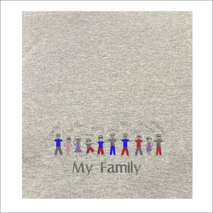 Jersey Blanket 'My Family' - Personalised Embroidered