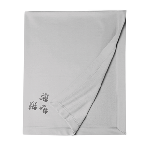 Jersey Blanket 'Three Paw & Name' - Personalised Embroidered