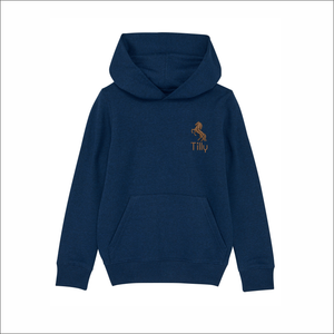 Kids Organic Hoodie 'Horse'- Personalised Embroidered