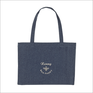 Organic Shopper Bag 'Name' and 'Bee' - Personalised Embroidered