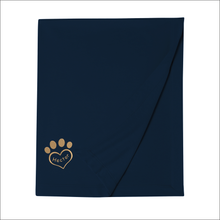 Load image into Gallery viewer, Jersey Blanket &#39;Paw Heart&#39; - Personalised Embroidered
