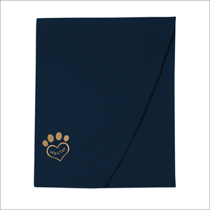 Jersey Blanket 'Paw Heart' - Personalised Embroidered