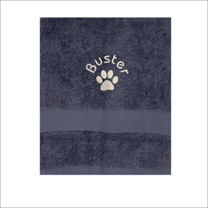 Soft and Fluffy 'Dog Paw and Name' Towel