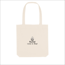 Load image into Gallery viewer, Organic Tote Bag &#39;Loves to Shop&#39; - Personalised Embroidered
