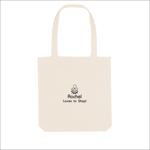 Organic Tote Bag 'Loves to Shop' - Personalised Embroidered