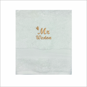 Soft and Fluffy 'Mr' 'Mrs' Name Design Towel