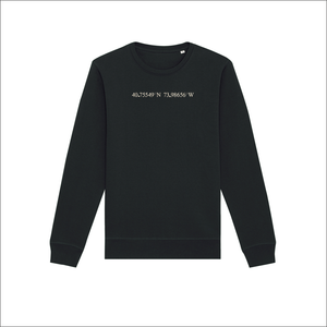 Unisex Organic Soft Luxuriously Sweatshirt - 'GPS Coordinates' Personalised Embroidered