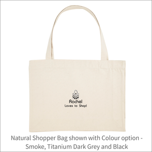 Organic Shopper Bag 'Loves to Shop' - Personalised Embroidered