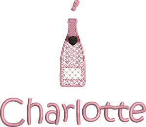 Christmas Stocking Ivory with Pink Tones - Personalised Embroidered