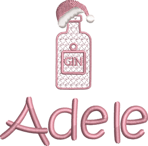 Christmas Stocking Ivory with Pink Tones - Personalised Embroidered