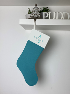 Christmas Stocking with Name and Initial - Personalised Embroidered