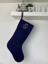 Load image into Gallery viewer, Christmas Stocking with Name and Initial - Personalised Embroidered
