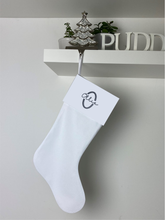 Load image into Gallery viewer, Christmas Stocking with Name and Initial - Personalised Embroidered
