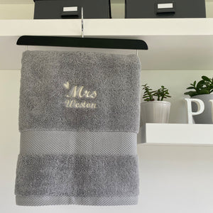 Soft and Fluffy 'Mr' 'Mrs' Name Design Towel